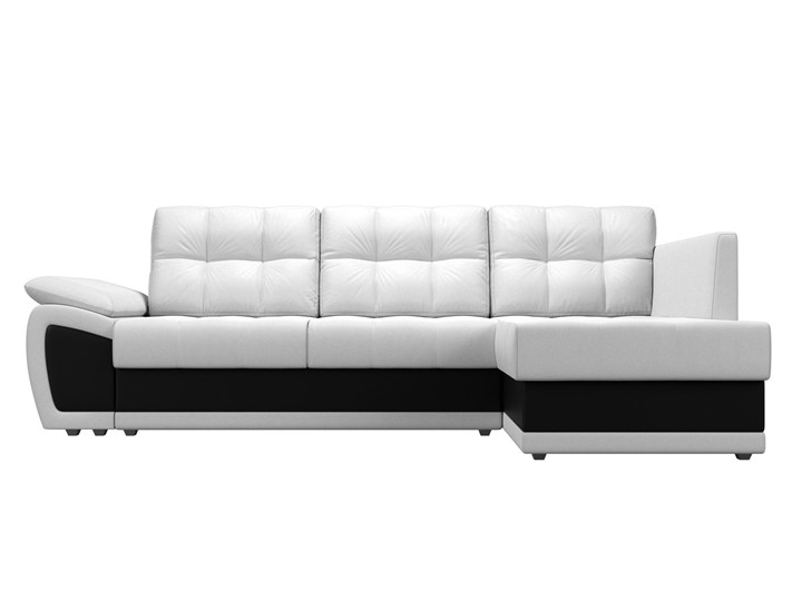 Угловой диван Нэстор прайм, Белый/Черный (экокожа) в Перми - изображение 3