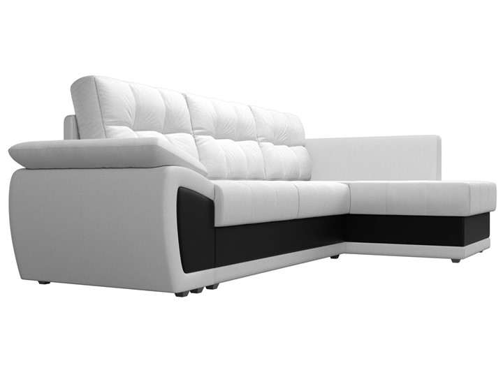 Угловой диван Нэстор прайм, Белый/Черный (экокожа) в Перми - изображение 4