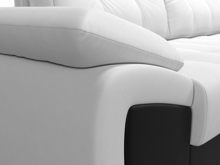 Угловой диван Нэстор прайм, Белый/Черный (экокожа) в Перми - изображение 5