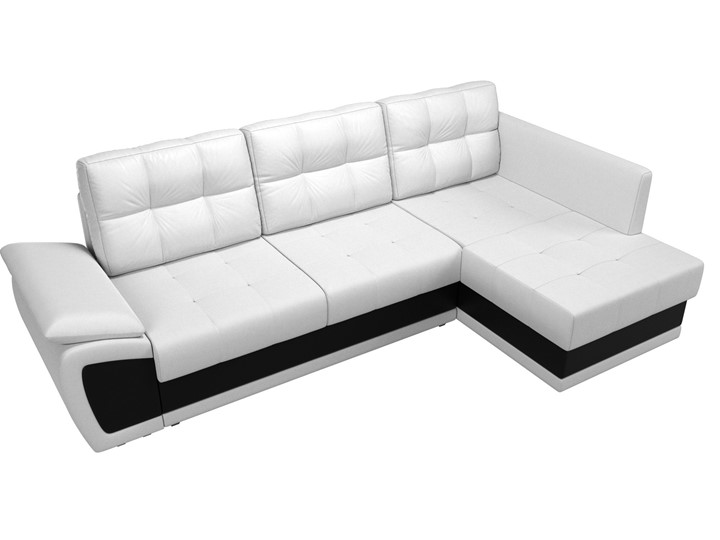Угловой диван Нэстор прайм, Белый/Черный (экокожа) в Перми - изображение 7