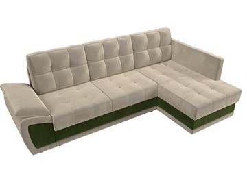Угловой диван для гостиной Нэстор прайм, Бежевый/Зеленый (микровельвет) в Перми - предосмотр 7