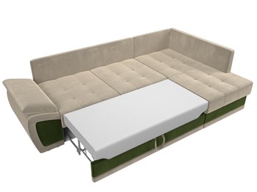 Угловой диван для гостиной Нэстор прайм, Бежевый/Зеленый (микровельвет) в Перми - предосмотр 9