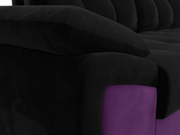 Диван с оттоманкой Нэстор прайм, Черный/Фиолетовый (микровельвет) в Перми - предосмотр 5