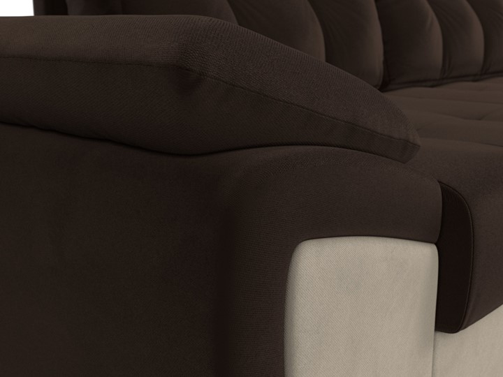 Угловой диван Нэстор прайм, Коричневый/Бежевый (микровельвет) в Перми - изображение 5
