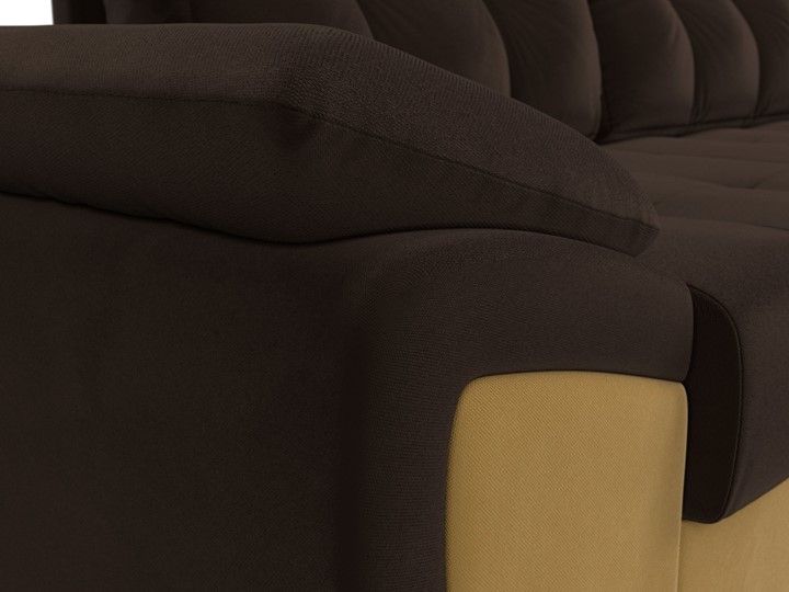 Угловой диван Нэстор прайм, Коричневый/Желтый (микровельвет) в Перми - изображение 5