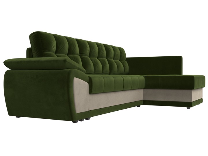 Угловой диван Нэстор прайм, Зеленый/Бежевый (микровельвет) в Перми - изображение 4