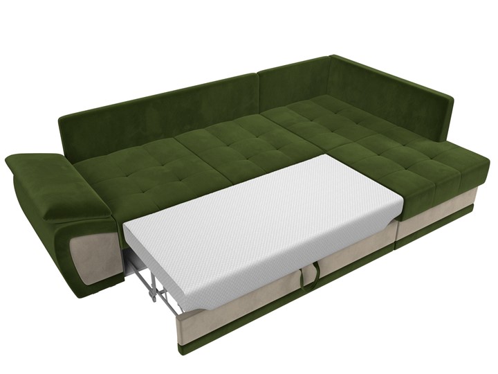 Угловой диван Нэстор прайм, Зеленый/Бежевый (микровельвет) в Перми - изображение 9