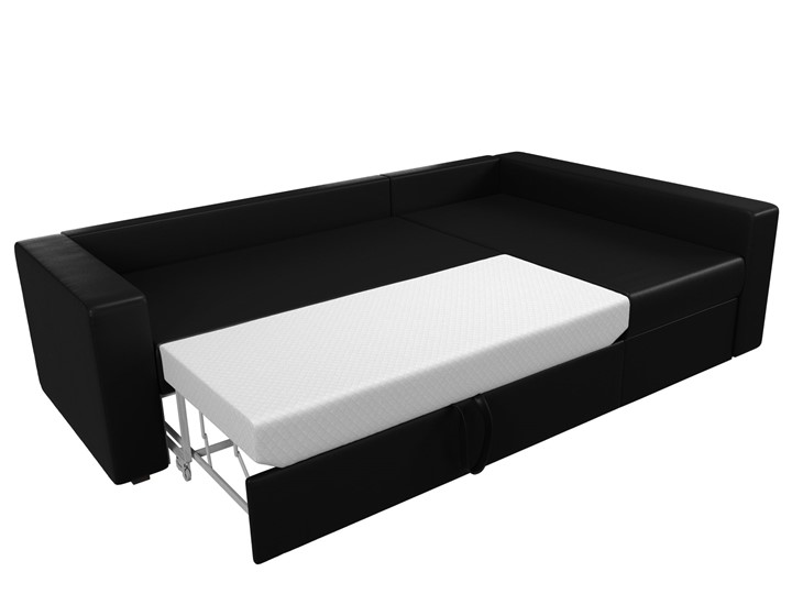 Угловой раскладной диван Оливер, Черный (экокожа) в Перми - изображение 8