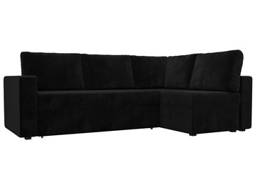 Угловой диван для гостиной Оливер, Черный (велюр) в Перми