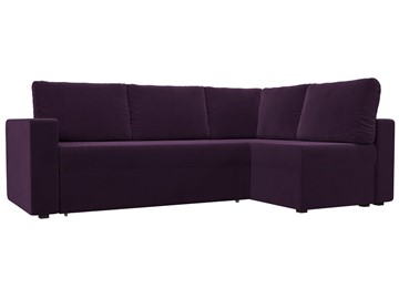 Угловой раскладной диван Оливер, Фиолетовый (велюр) в Перми - предосмотр