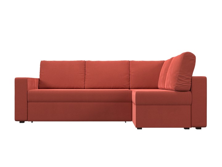 Угловой диван для гостиной Оливер, Коралловый (микровельвет) в Перми - изображение 3
