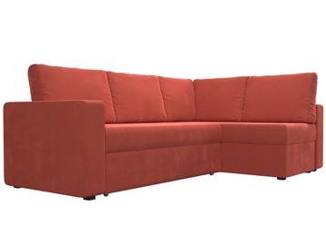 Угловой диван для гостиной Оливер, Коралловый (микровельвет) в Перми - предосмотр 4