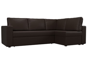 Угловой диван для гостиной Оливер, Коричневый (экокожа) в Перми