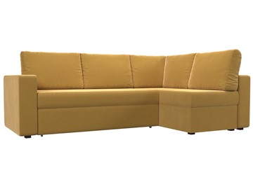 Угловой диван для гостиной Оливер, Желтый (микровельвет) в Перми - предосмотр