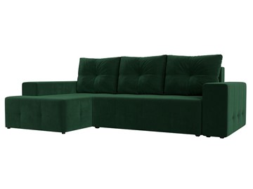 Угловой диван с оттоманкой Перри, Зеленый (велюр) в Перми