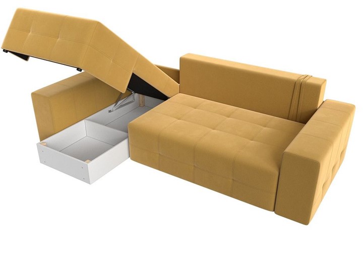 Угловой раскладной диван Перри, Желтый (микровельвет) в Перми - изображение 3