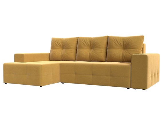 Угловой раскладной диван Перри, Желтый (микровельвет) в Перми - изображение