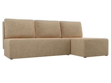 Угловой раскладной диван Поло, Бежевый (микровельвет) в Перми - предосмотр