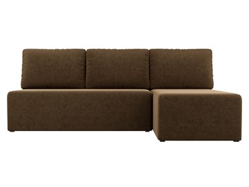 Угловой диван с оттоманкой Поло, Коричневый (микровельвет) в Перми - предосмотр 1