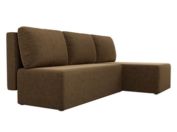 Угловой диван с оттоманкой Поло, Коричневый (микровельвет) в Перми - предосмотр 2