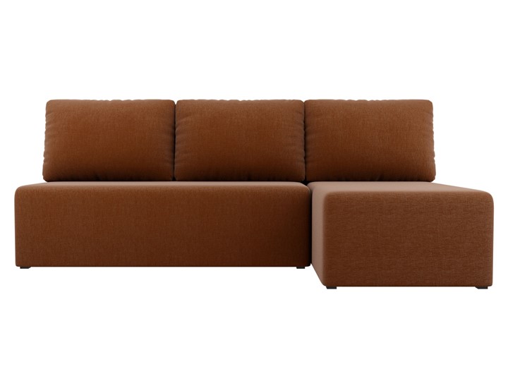 Угловой диван с оттоманкой Поло, Коричневый (рогожка) в Перми - изображение 1