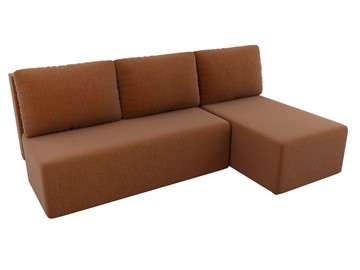Угловой диван с оттоманкой Поло, Коричневый (рогожка) в Перми - предосмотр 3