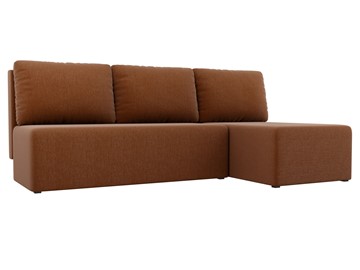 Угловой диван с оттоманкой Поло, Коричневый (рогожка) в Соликамске