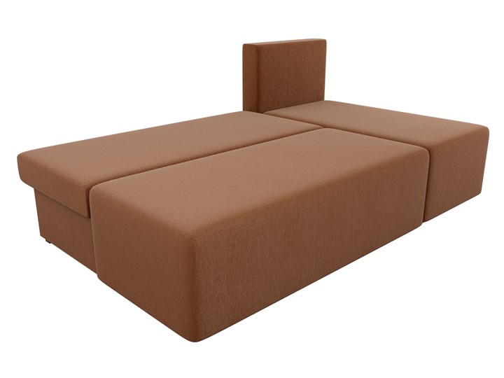 Угловой диван с оттоманкой Поло, Коричневый (рогожка) в Соликамске - изображение 4