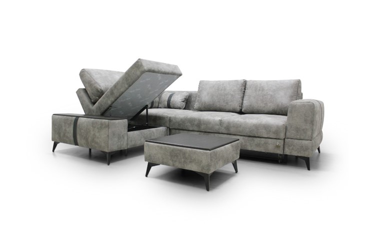 Угловой диван с узкой спинкой Даллас  м6,2+м3+м4+м9+м6+м15 отдельный +2 малые подушки+ящик в малой части в Перми - изображение 2