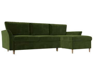 Угловой диван с оттоманкой София, Зеленый (микровельвет) в Перми