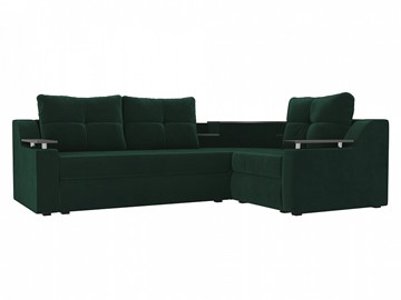 Угловой раскладной диван Тесей Боннель, Зеленый (Велюр) в Перми - предосмотр