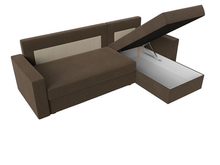 Угловой диван с оттоманкой Траумберг Лайт, Коричневый (рогожка) в Перми - изображение 3