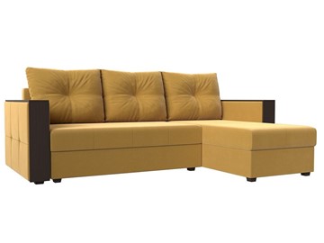 Угловой раскладной диван Валенсия Лайт, Желтый (Микровельвет) в Кунгуре