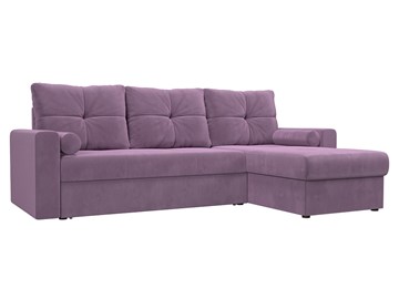 Угловой диван с оттоманкой Верона, Сиреневый (микровельвет) в Березниках