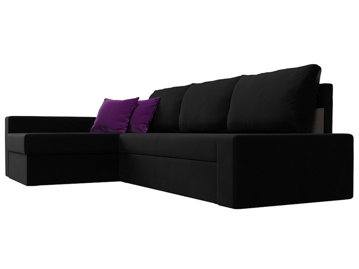Угловой диван Версаль, Черный/Фиолетовый (микровельвет) в Перми - изображение 2
