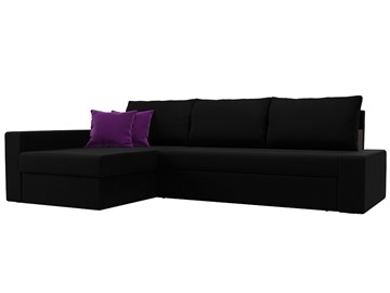 Угловой диван Версаль, Черный/Фиолетовый (микровельвет) в Перми