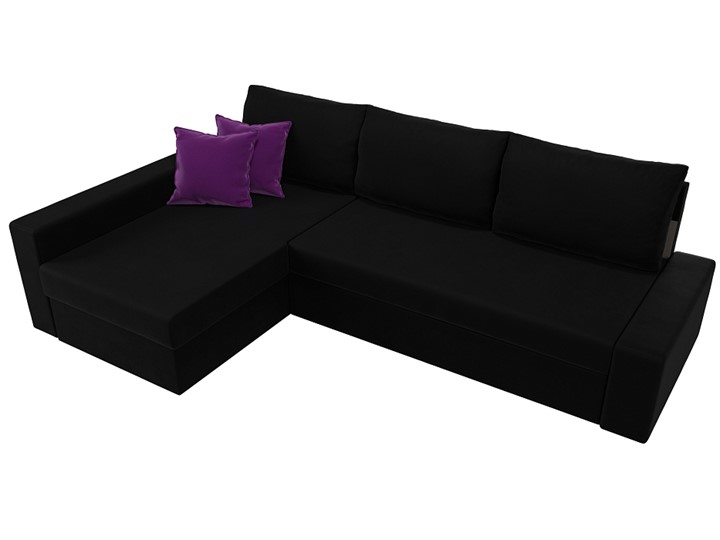 Угловой диван Версаль, Черный/Фиолетовый (микровельвет) в Перми - изображение 4