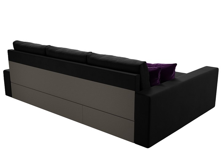 Угловой диван Версаль, Черный/Фиолетовый (микровельвет) в Перми - изображение 7