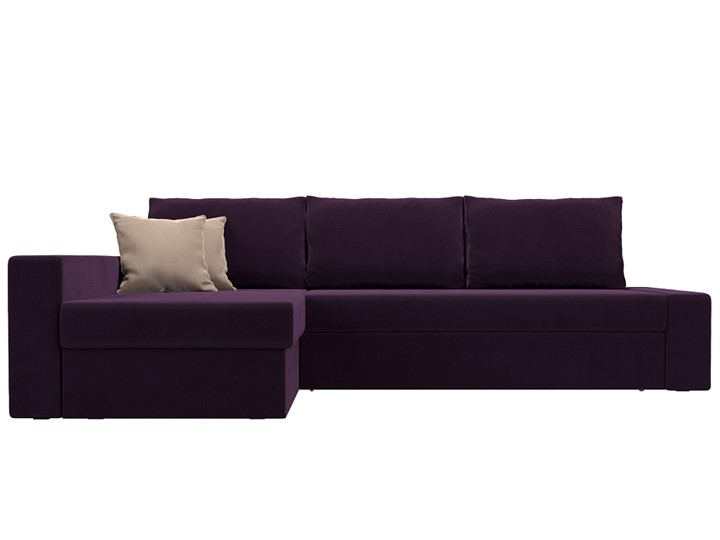 Угловой диван Версаль, Фиолетовый/Бежевый (велюр) в Перми - изображение 1