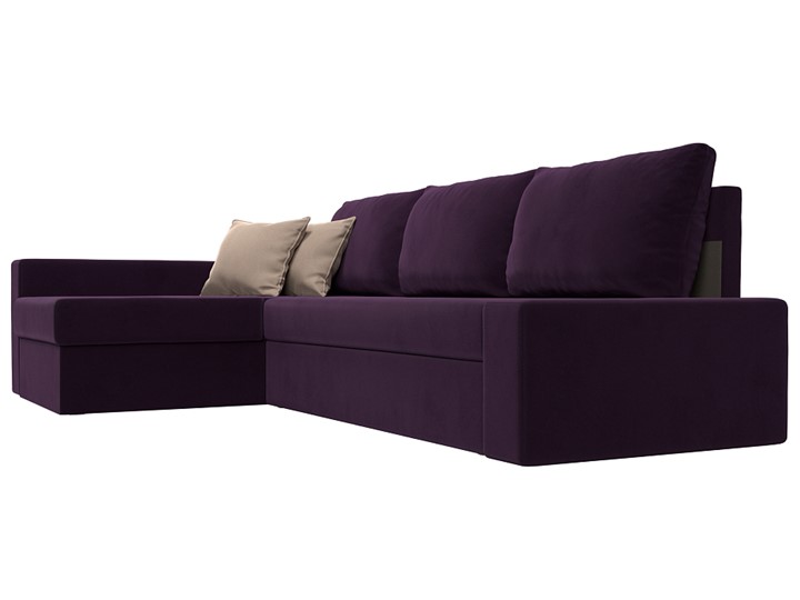 Угловой диван Версаль, Фиолетовый/Бежевый (велюр) в Перми - изображение 2