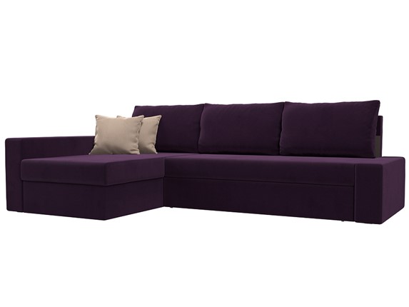 Угловой диван Версаль, Фиолетовый/Бежевый (велюр) в Перми - изображение