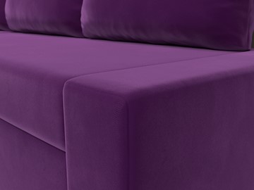 Угловой раскладной диван Версаль, Фиолетовый/Черный (микровельвет) в Перми - предосмотр 3