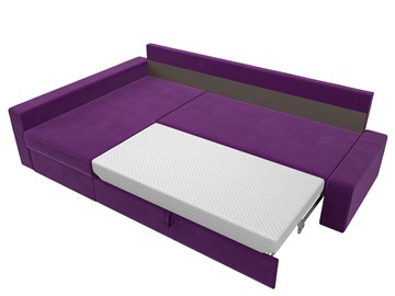 Угловой раскладной диван Версаль, Фиолетовый/Черный (микровельвет) в Перми - предосмотр 5