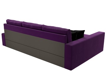 Угловой раскладной диван Версаль, Фиолетовый/Черный (микровельвет) в Перми - предосмотр 7