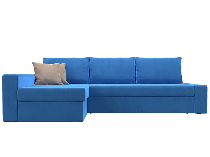 Угловой диван Версаль, Голубой/Бежевый (велюр) в Перми - изображение 1