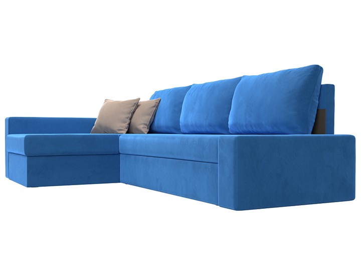 Угловой диван Версаль, Голубой/Бежевый (велюр) в Перми - изображение 2
