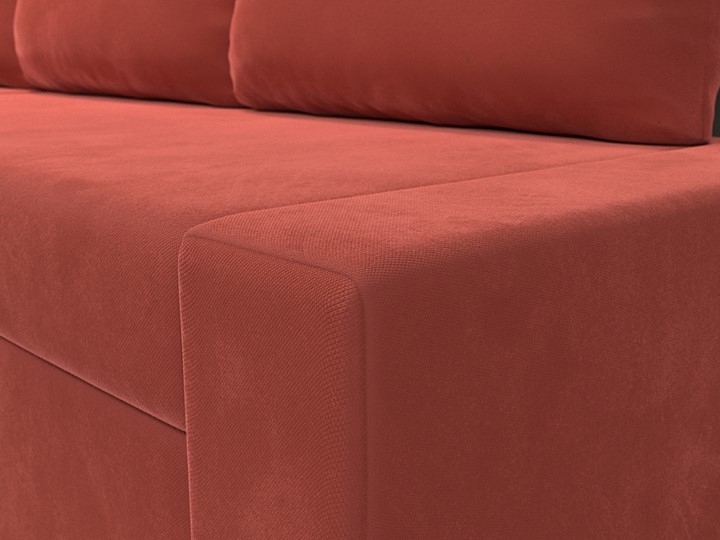 Угловой диван для гостиной Версаль, Коралловый/Коричневый (микровельвет) в Перми - изображение 3