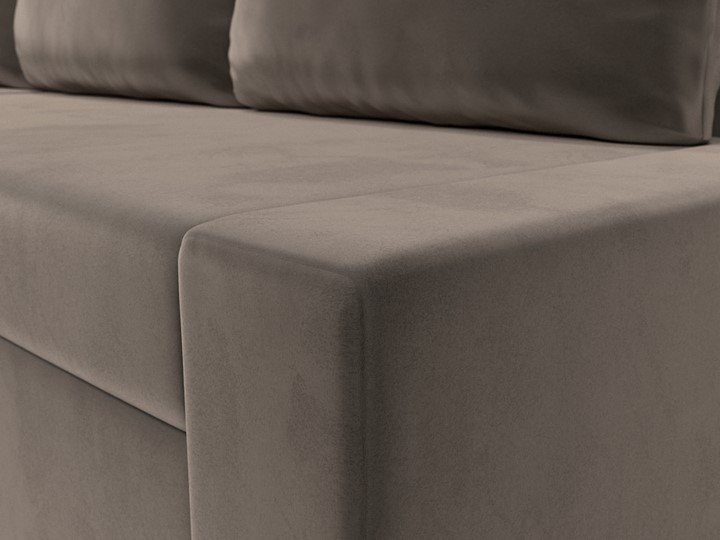 Угловой раскладной диван Версаль, Коричневый/Бежевый (велюр) в Перми - изображение 3