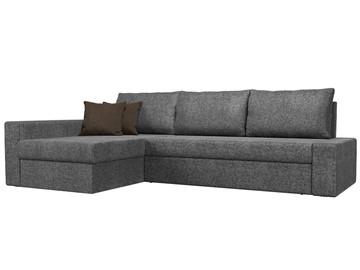 Угловой диван для гостиной Версаль, Серый/Коричневый (рогожка) в Березниках