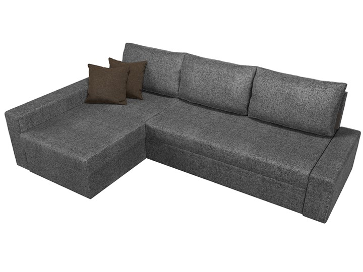 Угловой диван для гостиной Версаль, Серый/Коричневый (рогожка) в Перми - изображение 4